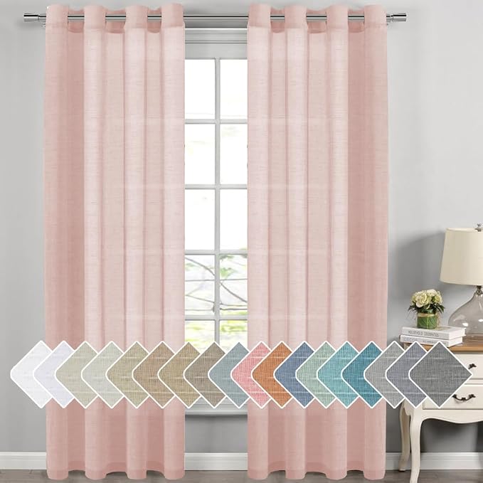 H.VERSAILTEX Linen Curtains Natural Blended Curtain Panels by HVERSAILTEX