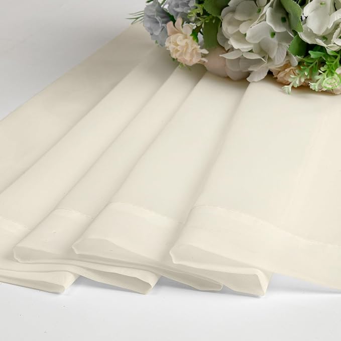Cream Sheer Curtains 78 Inches Long 2 Panels, Elegant Light Filtering Voile - Image 7
