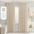 MIULEE Cream Beige Back Tab Blackout Curtains 52x72 Inches Long 2 Panel Set | by MIULEE