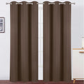 Chocolate Brown Blackout Curtains 34 x 84 Inch Length/Set of 2 Curtain by Lemomo