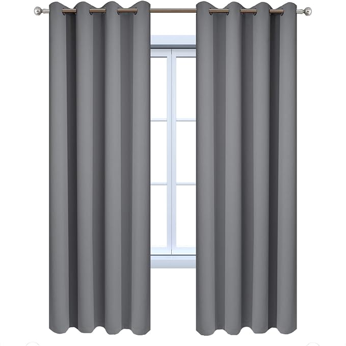 Yakamok Grey Room Darkening Curtains 52x96 inch Gray Grommet-Living Room | 2 - Image 9