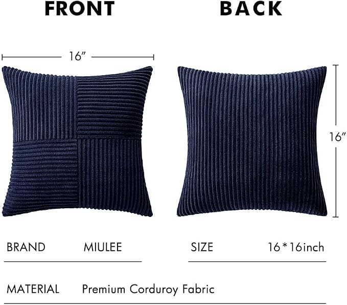 MIULEE Navy Blue Decorative Throw Pillow Covers 16x16 Inch - Image 7