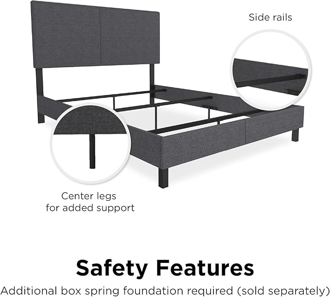 DHP Janford Upholstered Bed, Gray Linen, Full