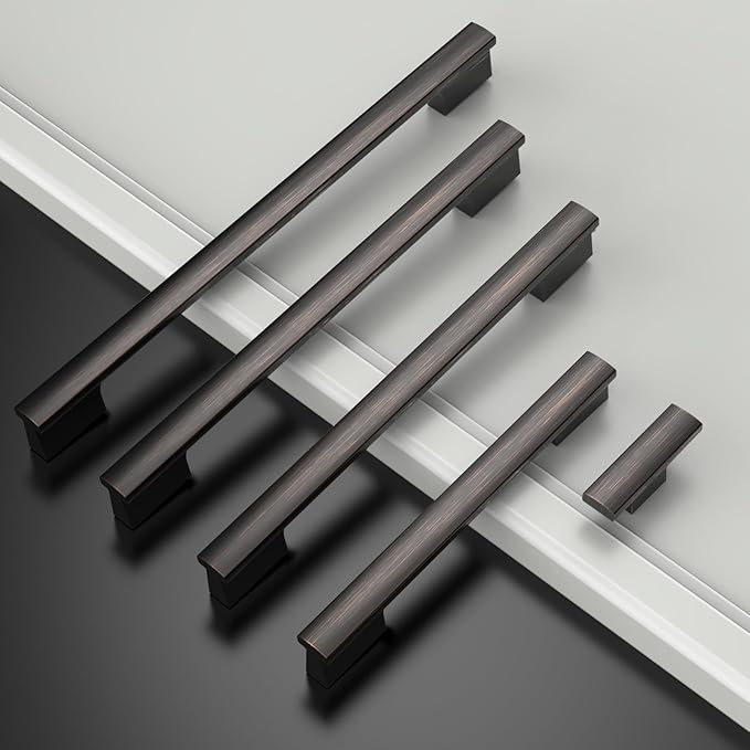 Asidrama 10 Pack 3.75 Inch(96mm) Oil Rubbed Bronze Kitchen Cabinet Handles, Cabinet Pulls Kitchen Cabinet Hardware for Cupboard Drawer Pulls