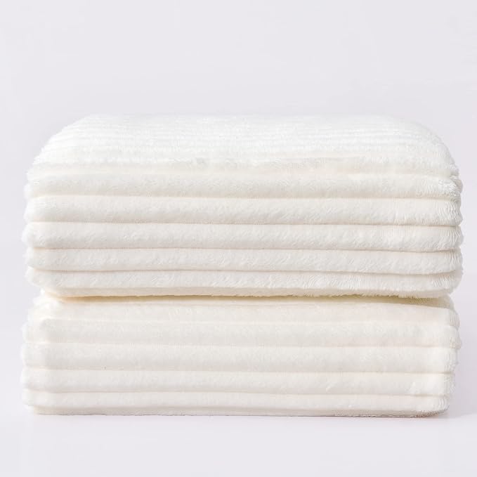 BEDELITE Ribbed Jacquard Off White Blankets Queen Size - Image 4
