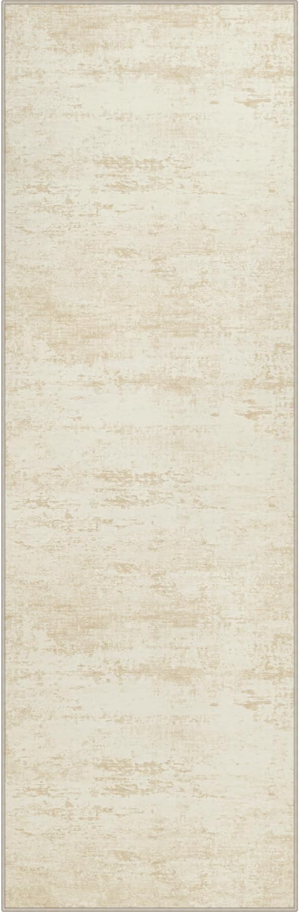 2.6x8 Washable Runner Rug：Modern Abstract Kitchen Soft Carpet Beige | by FXRHLP