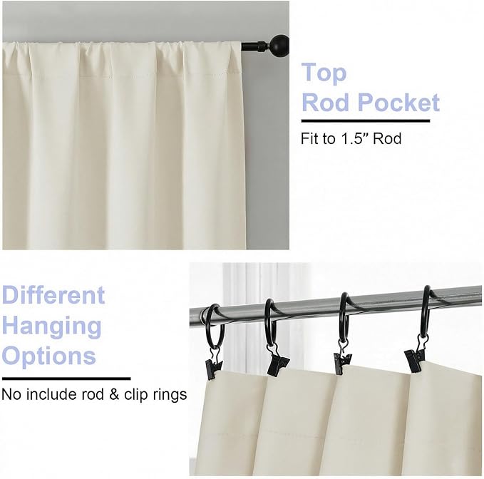 Simplebrand Ava Light Beige Light Filtering Curtains - Image 4
