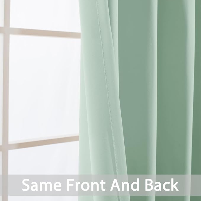 Yakamok Room Darkening Curtains 52x96 inch Light Sage Green-Living Room | 2 - Image 3