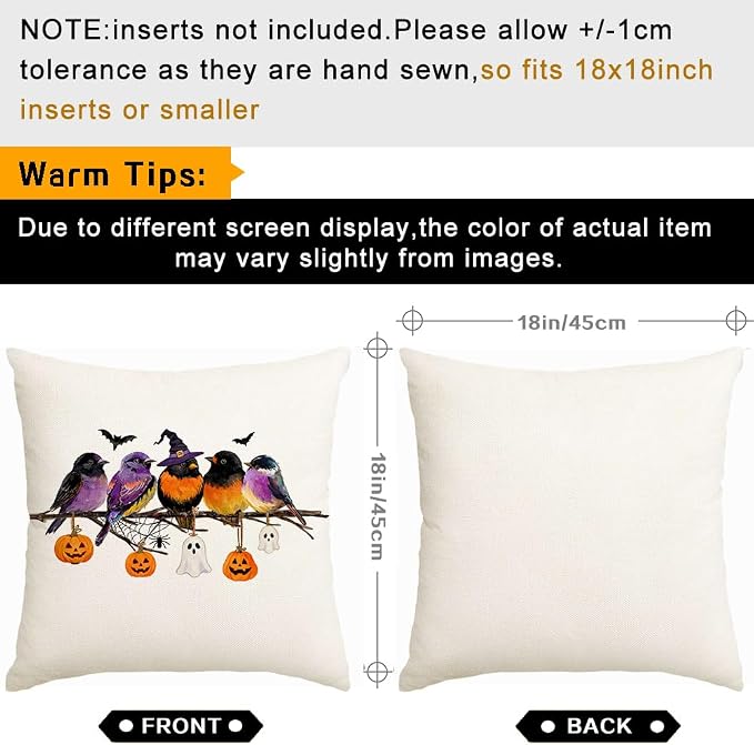 RABUSOFA Halloween Pillow Covers 18x18 Inch Halloween Decorations - Image 6
