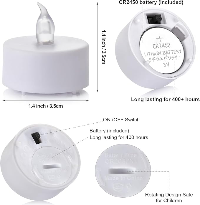 Tea Light Candles with Remote Control,Flickering Flameless LED Candle,Long Lasting 400+Hours,Battery Operated with Timer for Home Decoration Seasonal &Festival Celebration WarmYellow (12pcs)