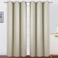 Light Beige Blackout Curtains 34 x 84 Inch Length/Set of 2 Curtain by Lemomo