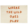 Playroom Rectangular Canvas Banner-Flag Wall Sign Decor for Kids Teen,Playroom Nursery Baby Room Bedroom Living Room Wall Decor-Where the Wild Ones Play-Baby Shower Birthday Christmas Gift