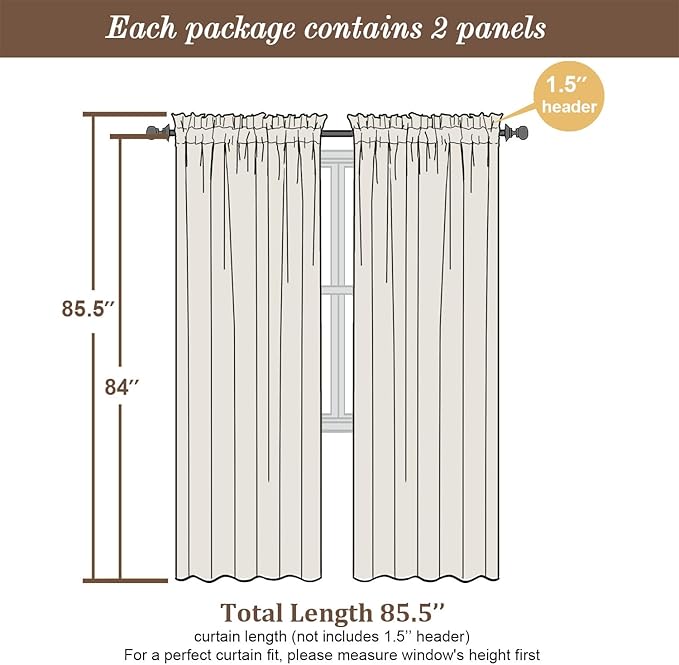 Chyhomenyc Gold Sheer Curtains 84 Inches Long 2 Panels, Light Filtering Gold - Image 3
