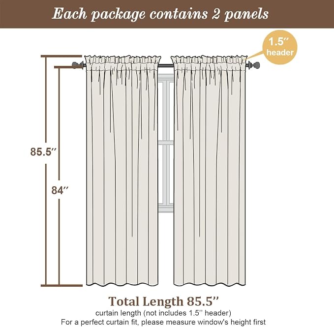 Chyhomenyc Lemon Sheer Curtains 84 Inches Long - Image 3
