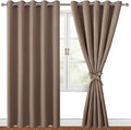 Blackout Curtains for Bedroom, Cappuccino, 60 x 84 Inch, 2 Panels | Thermal by Hiasan