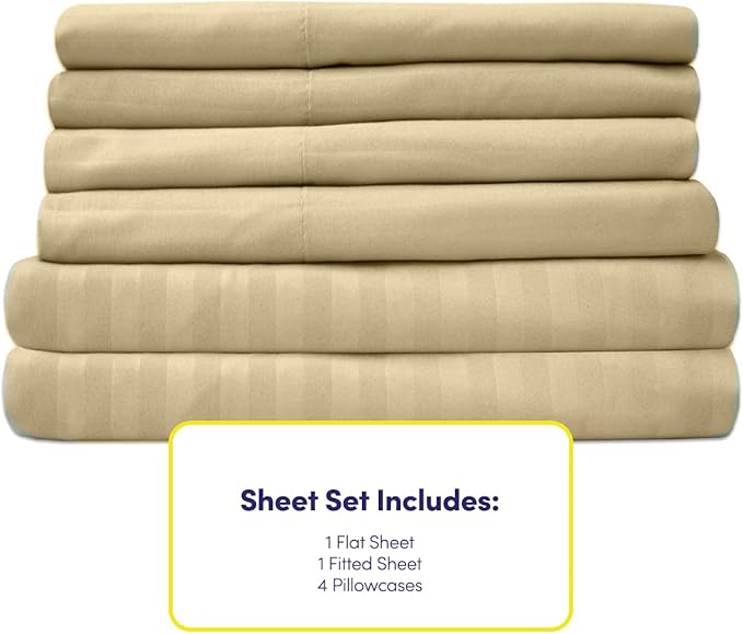 King Size Bed Sheets - 6 Piece 1500 Supreme Collection Fine Brushed Microfiber Deep Pocket King Sheet Set Bedding - 2 Extra Pillow Cases, Great Value, King, Dobby Sage