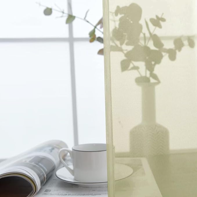 SpaceDresser Basic Rod Pocket Sheer Voile Window Curtain Panels Sage Green 1 - Image 5
