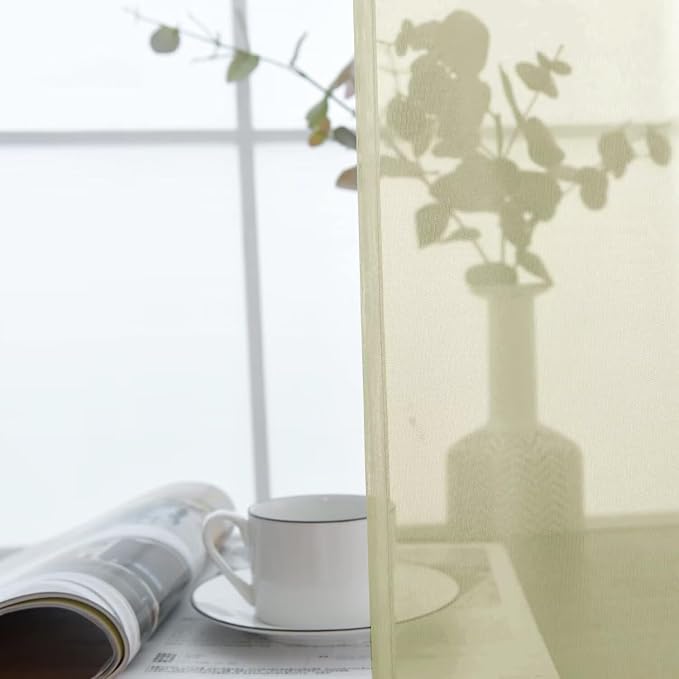 SpaceDresser Basic Rod Pocket Sheer Voile Window Curtain Panels Sage Green 1 - Image 5