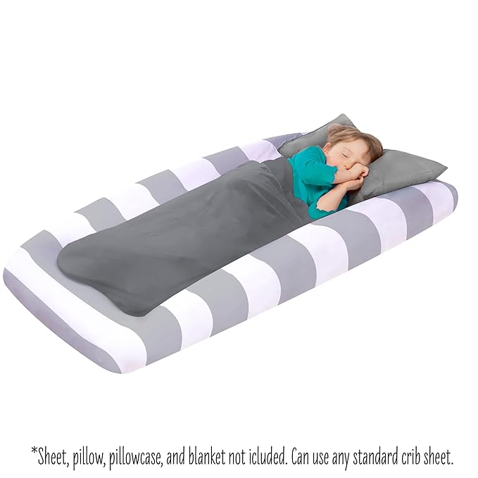 The Shrunks Travel Toddler Bed with Safety Bumpers | Kids Inflatable Portable Toddler Bed with Rails | Junior Air Mattress | Blow Up Air Mattress