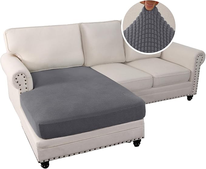 H.VERSAILTEX Sectional Couch Covers 1 Piece Chaise Slipcover L Shape Separate - Image 2