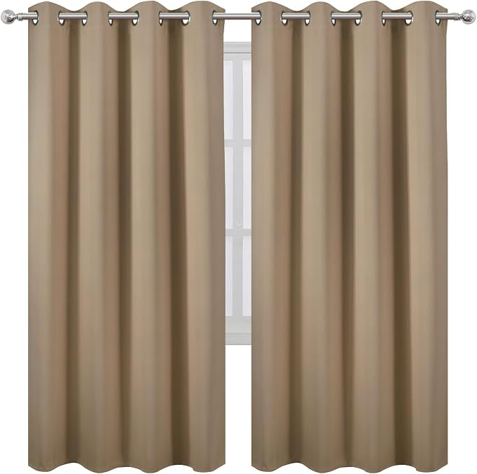 Natural Thermal Blackout Curtains/52 x 72 Inch/Set of 2 Panels Room Darkening - Image 2