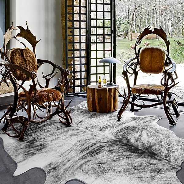 Western Faux Cowhide Rug, Animal Cow Hide Rug, 3 x 4 Ft Black | Premium Sturdy - Image 7