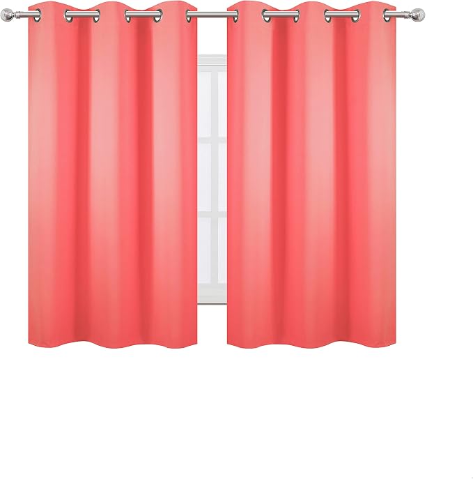 Blackout Curtains 38 x 54 inch/Coral Curtains Set of 2 Panels/Thermal Insulated - Image 2