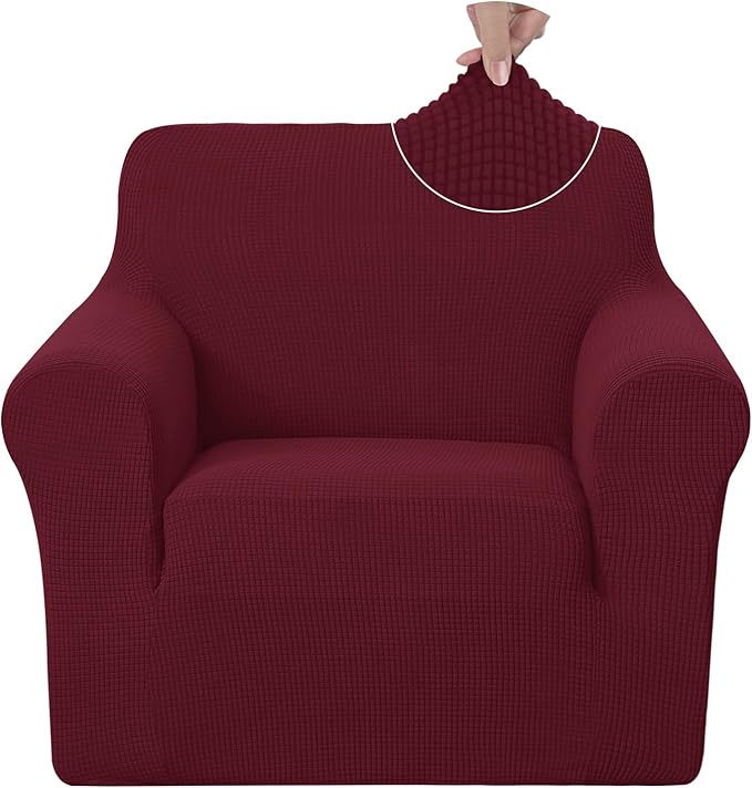 U-NICE HOME Stretch Recliner Chair Cover Armchair Slipcover, Burgundy | by U-NICEHOME