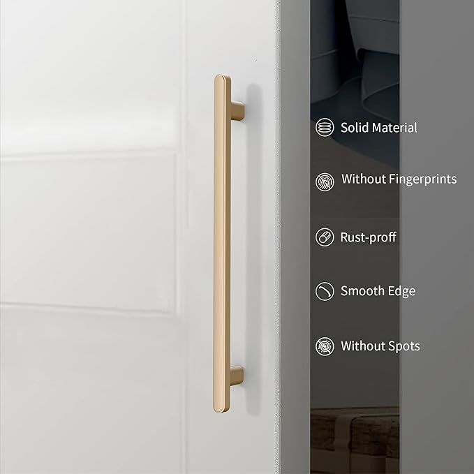 10 Pack 5 Inch(128mm) Kitchen Cabinet Handles Champagne Bronze Cabinet Pulls Champagne Gold Kitchen Cabinet Hardware Drawer Pulls for Cupboard Wardrobe
