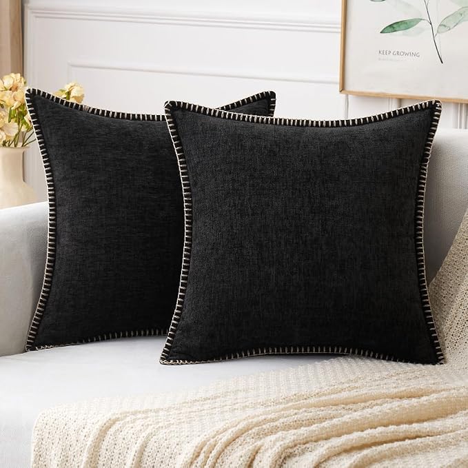 MIULEE Decorative Couch Throw Pillow Covers 20x20 Inch Black 2 Pack | Halloween by MIULEE