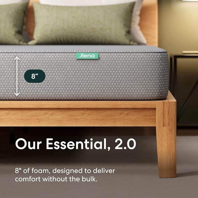 Siena 8” King Memory Foam Mattress - Medium Firm - 180 Night Trial - Premium Pressure-Relieving Layers - 10 Year Warranty - Mattress in a Box - CertiPUR-US Certified
