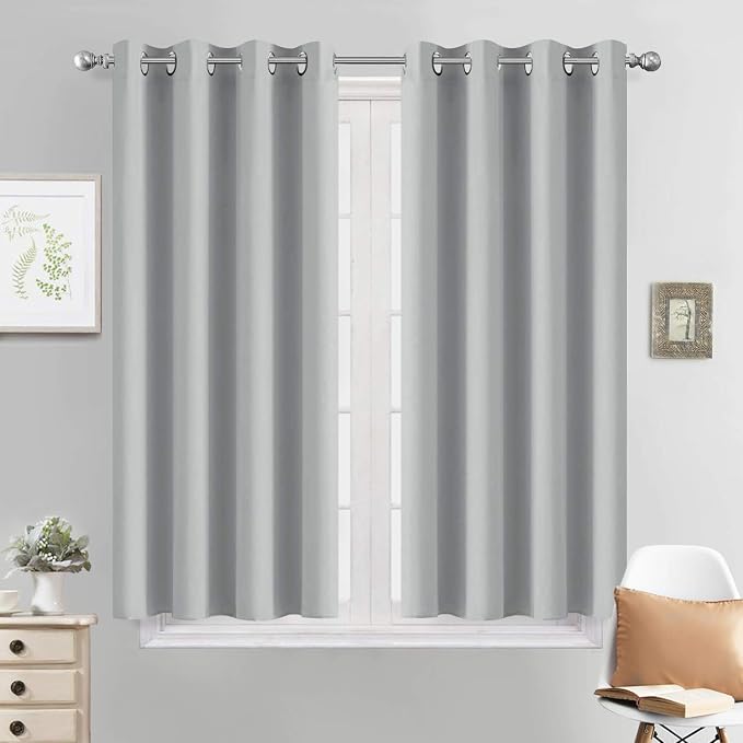 Yakamok Room Darkening Curtains 52x45 inch Length Light Grey-Living Room | 2 by Yakamok