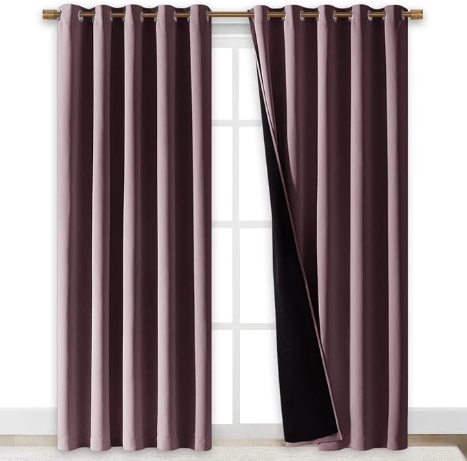 NICETOWN 100% Blackout Window Curtain Panels, Cold and Full Light Blocking - Image 2