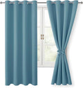 Blackout Curtains for Bedroom, Stone Blue, 52 x 63 Inch, 2 Panels | Thermal by Hiasan