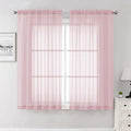 Blush Pink Sheer Curtains 63 Inch Length 2 Panels Set, Rod Pockets Voile by Lecloud