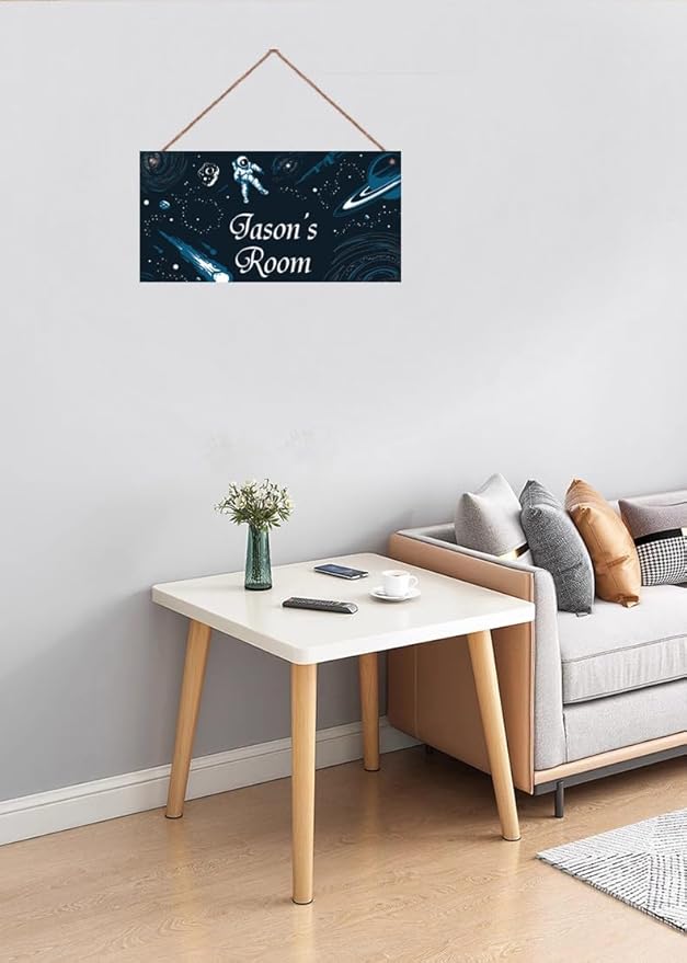 Personalized Space Decor for Boys Room Outer Space Theme Room Decor for Boys,Astronaut Wall Art Decor for Kids Room Boys Bedroom Comet Nursery Playroom