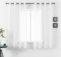 DUALIFE White Sheer Curtains 72 Inches Long for Bedroom Set of 2 Panels Grommet Window Voile Semi Baisc Decorative Sheer Curtains for Living Room 52x72 Inch Length