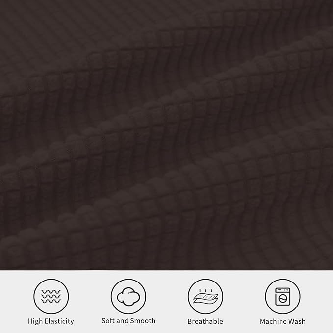 Easy-Going Stretch Soft Sectional Corner Sofa Couch Slipcover Chocolate | - Image 6