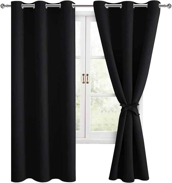 Blackout Curtains for Bedroom and Living Room, 42 x 72 Inch | Light Blocking by Hiasan