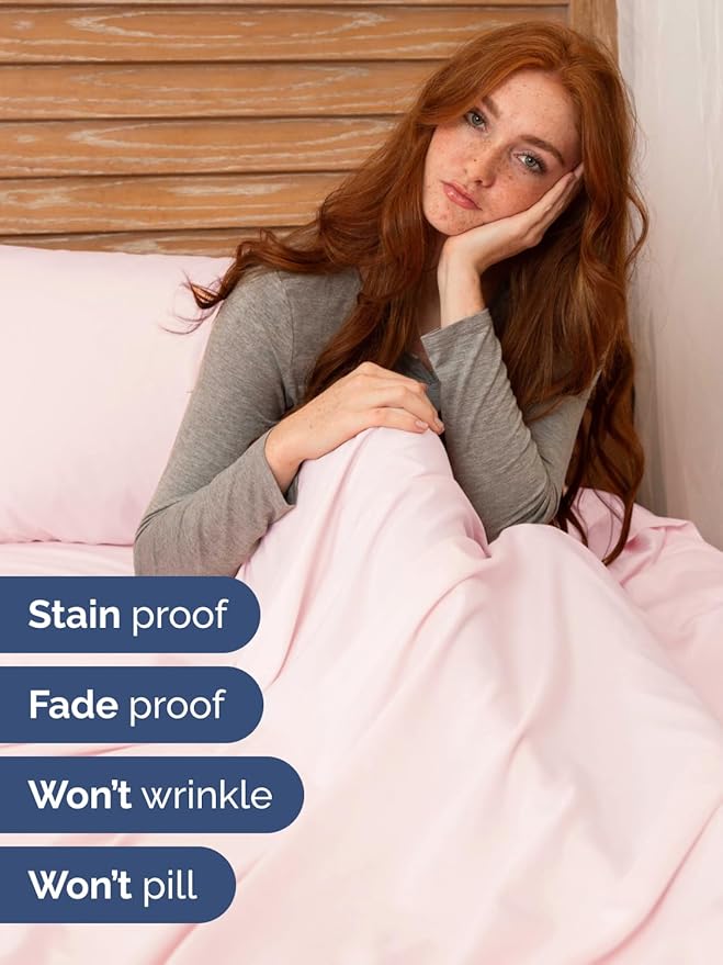 Extra Deep Split King Sheet Set - 7 Piece Breathable & Cooling Sheets - Hotel Luxury Bed Sheets Set - Easy Fit - Soft, Wrinkle Free & Comfy Sheets Set - Lavender Pink Sheet Set w/Extra Deep Pockets