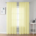 Chyhomenyc Light Yellow Sheer Curtains 84 Inches Long, 2 Panels | Light by Chyhomenyc