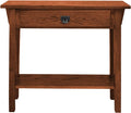 Leick Home Mission Console Table, Solid Wood, 1 Storage Drawer, Bottom Display Shelf, Narrow Depth, Easy-Assembly, For Living Room/Hallway, Russet, 30 in L x 10 in W x 28 in H, 9057-RS