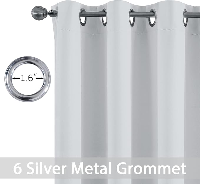 Yakamok Room Darkening Curtains 42x63 inch Length Greyish White-Living Room | 2 - Image 2
