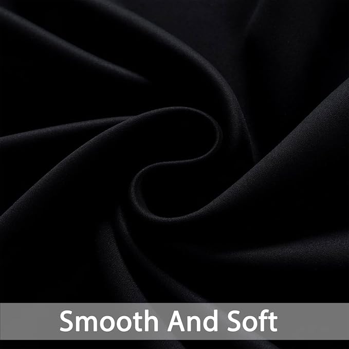 Yakamok Black Room Darkening Curtains 84 inch Sliding Door Drapes | 1 - Image 5