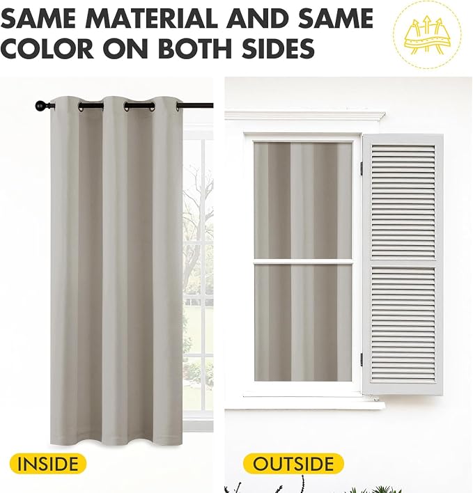 MIULEE Blackout Curtains for Bedroom 2 Panels 40 x 84 Inch Long Natural | - Image 7