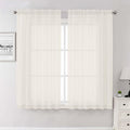 Ivory Sheer Curtains 63 Inch Length 2 Panels Set, Rod Pockets Voile Bedroom by Lecloud