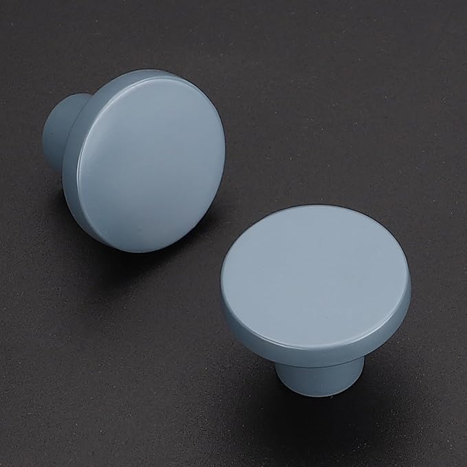 Ravinte 20 Pack Cabinet Knobs Light Blue Kitchen Cabinet Knobs Round Dresser Drawer Pulls Closet Door Pulls 1-1/5 Inch