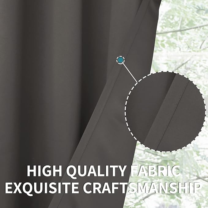 BGment Blackout Curtains for Bedroom - Grommet Thermal Insulated Room Darkening Curtains for Living Room, Set of 2 Panels (52 x 54 Inch, Grey)