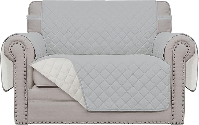 Easy-Going Reversible Couch Cover, Oversized Chair, Light Gray/Ivory | Machine by Easy-Going