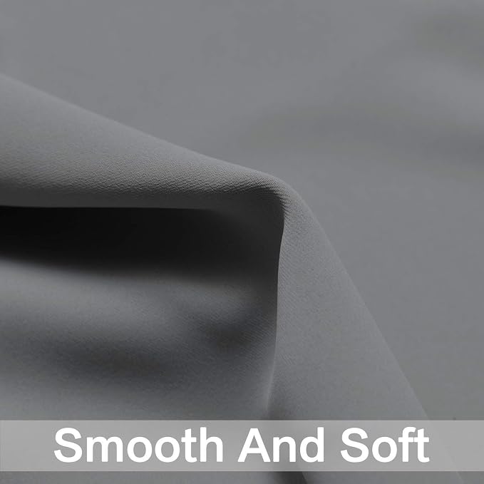 Yakamok Grey Room Darkening Curtains 52x45 inch Gray Grommet-Living Room | 2 - Image 4